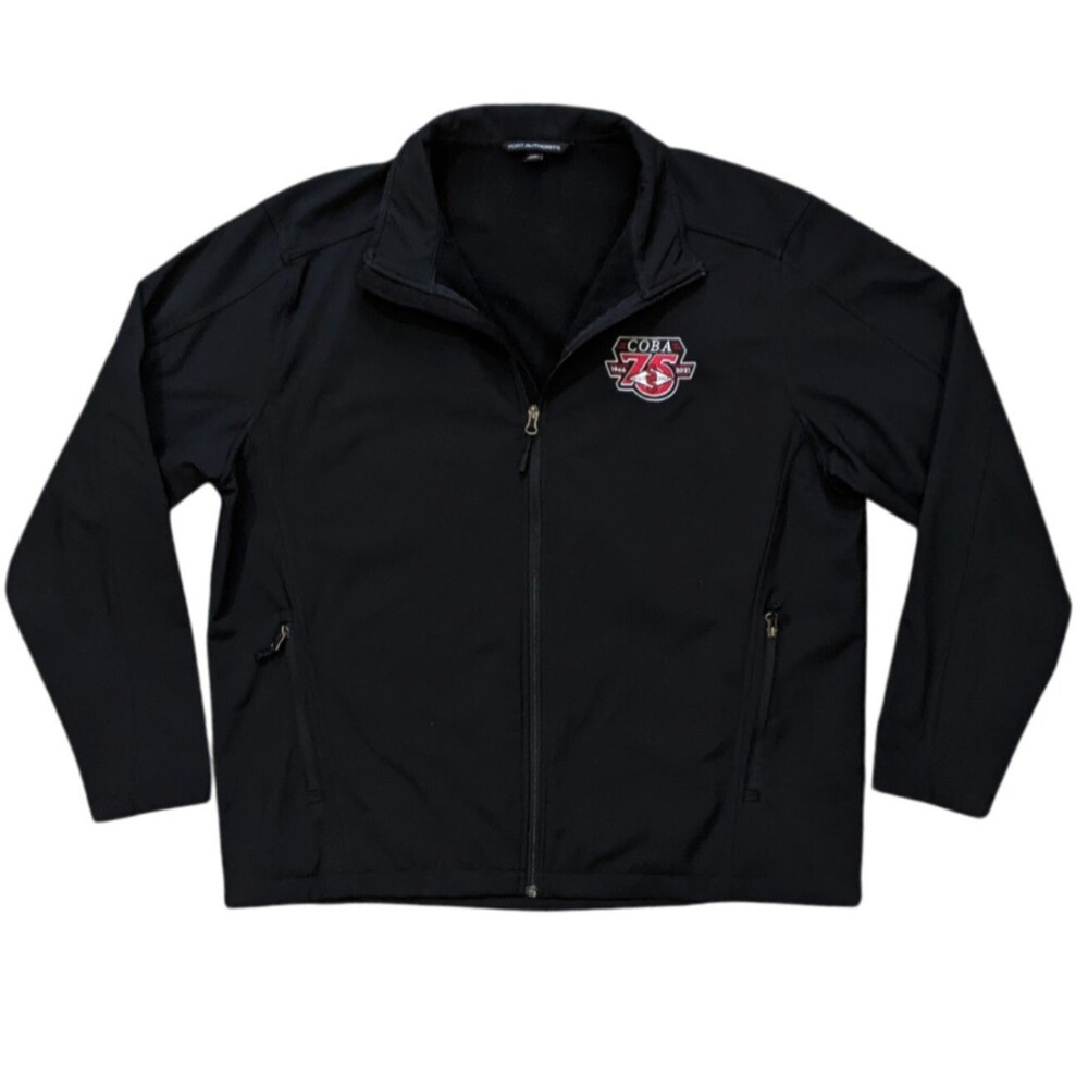 COBA Select Sires Jacket 75th Anniversary 2X Port Authority Zip Black Light Coat